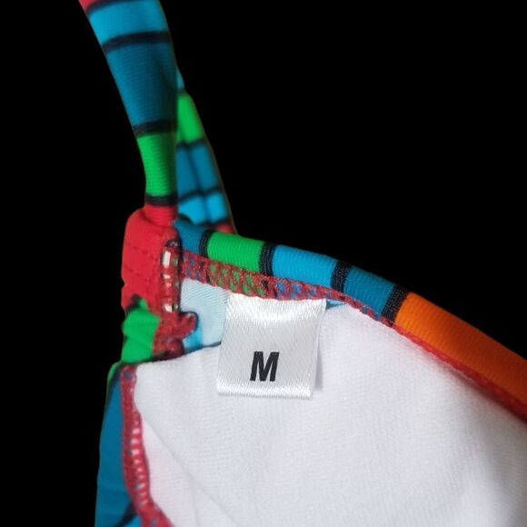 Striped String Bikini Top sz M - Picture 6 of 7